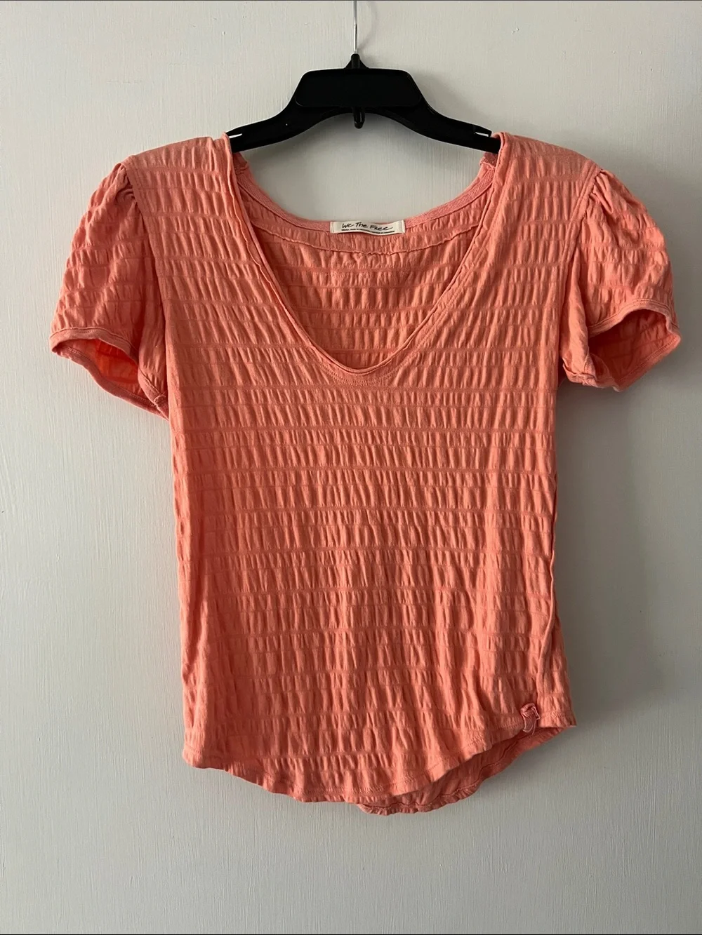 We The Free Coral Short Sleeve Textured Tee